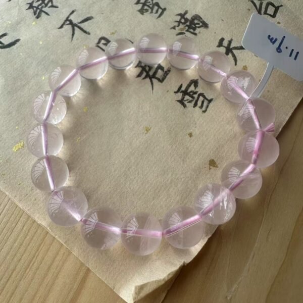 Natural Rose Quartz Bracelet High Quality 11MM - Image 2