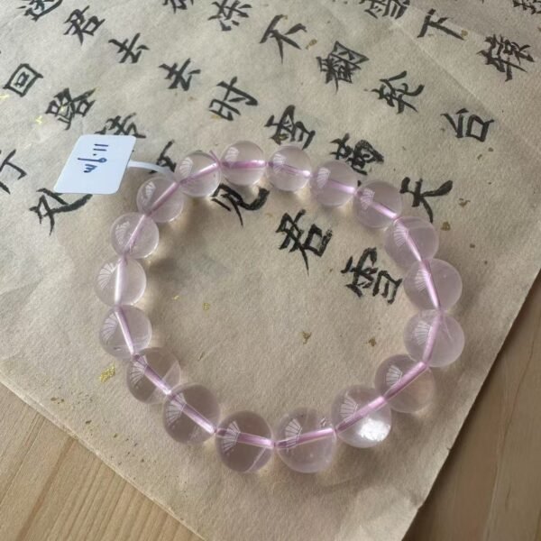 Natural Rose Quartz Bracelet High Quality 11MM - Image 3